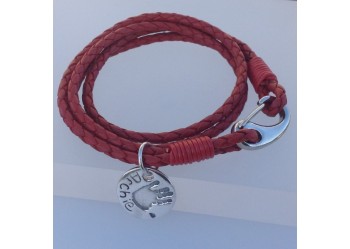 Leather Double Wrap Bracelet with Charm